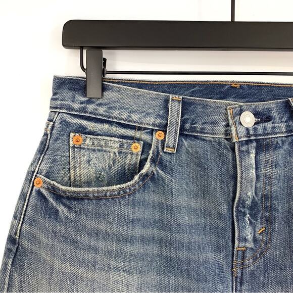 LEVI'S Blue Denim Mini Skirt Medium Wash 27 - Picture 3 of 9